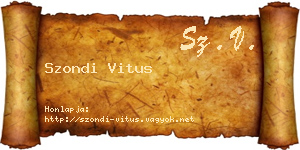 Szondi Vitus névjegykártya
